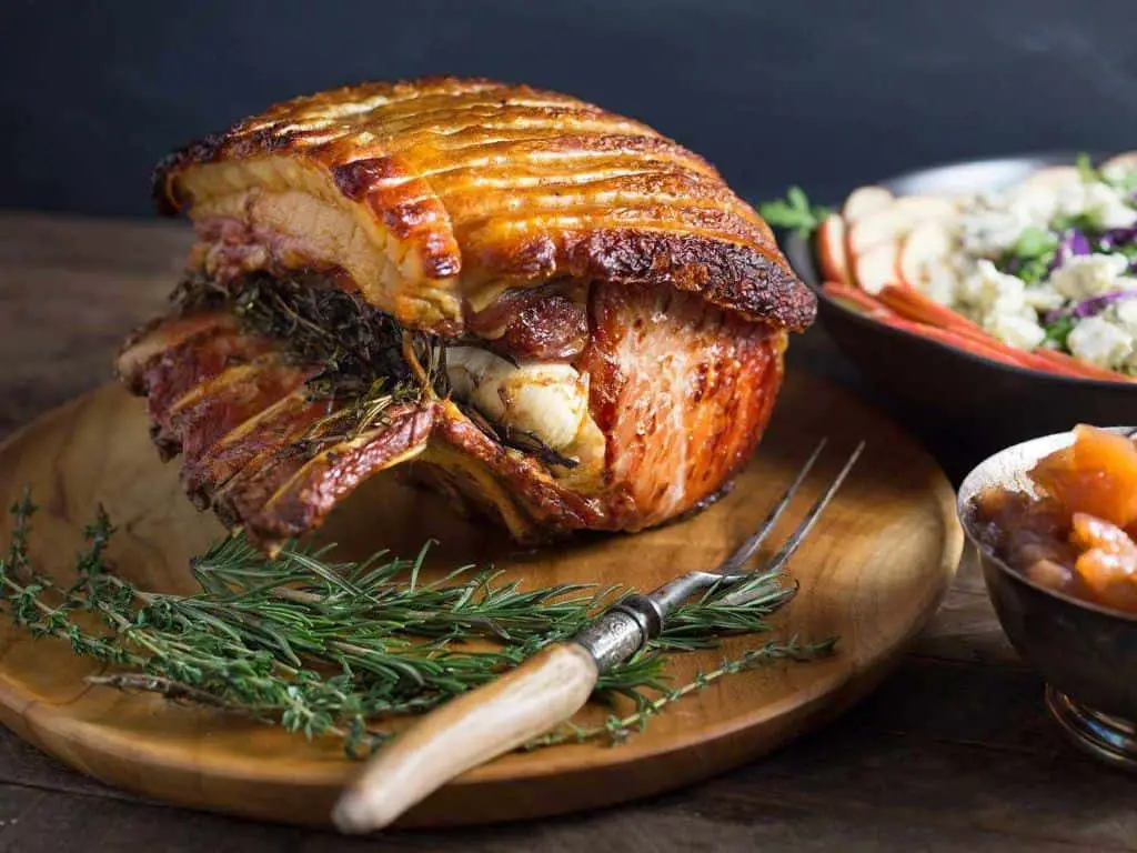 Garlic Herb Roasted Bone-In Pork Loin
