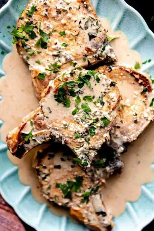 Garlic Herb Smothered Pork Chops