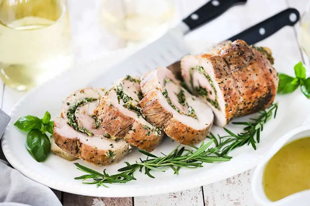 Garlic Herb Stuffed Pork Loin