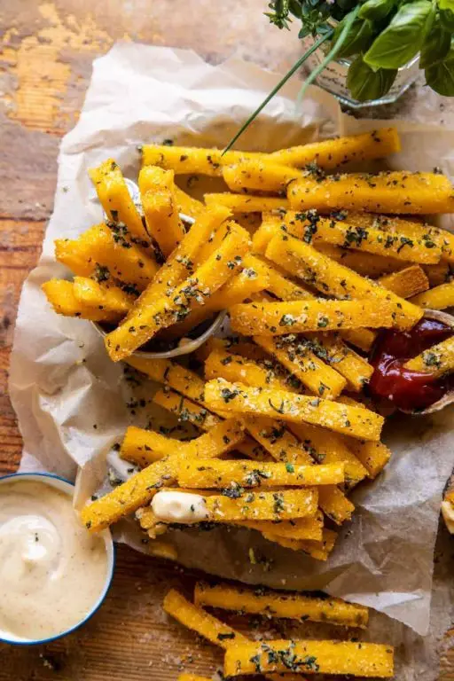 Garlic Herb Tube Polenta Fries