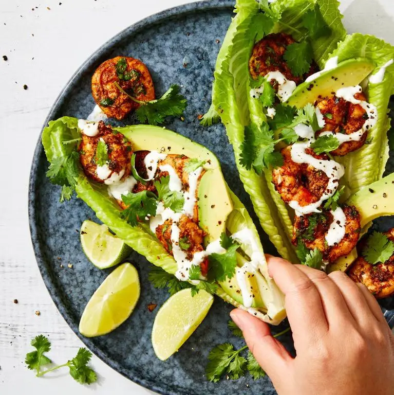 Garlic Lime Shrimp Lettuce Wraps