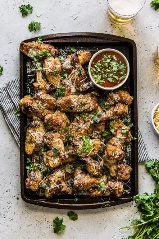 Garlic Parmesan Barbecued Chicken Wings