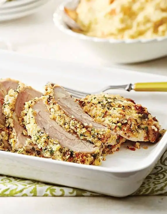 Garlic Parmesan Crusted Bone-In Pork Loin