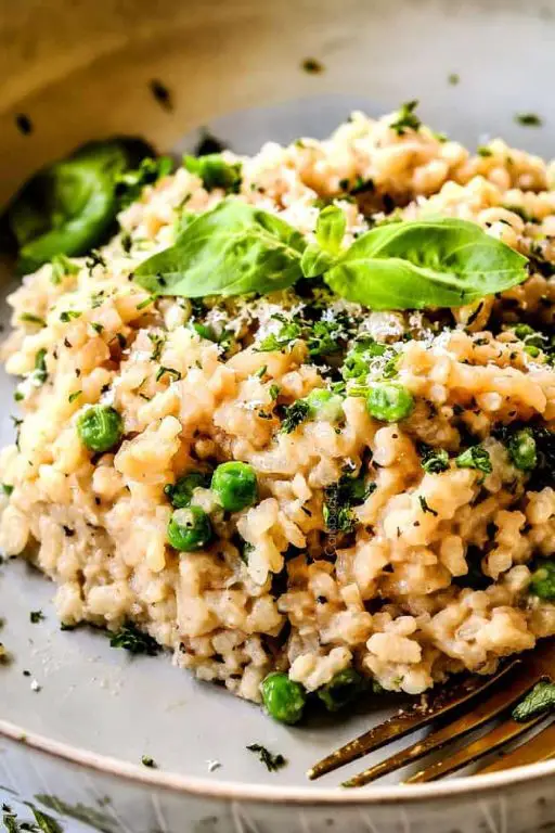 Garlic Parmesan Risotto with Spinach