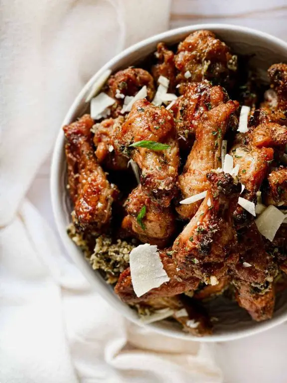 Garlic Parmesan Smoked Chicken Wings