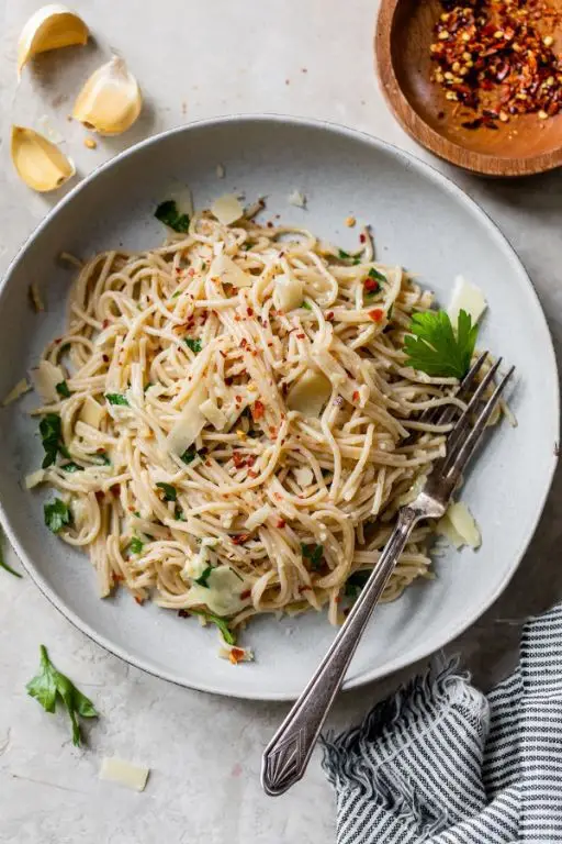Garlic Parmesan Whole Wheat Spaghetti