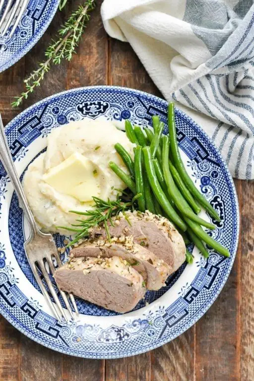 Garlic Rosemary Pork Loin in the Crock Pot