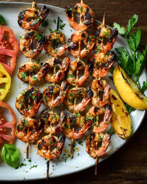 Garlic Worcestershire Shrimp Skewers