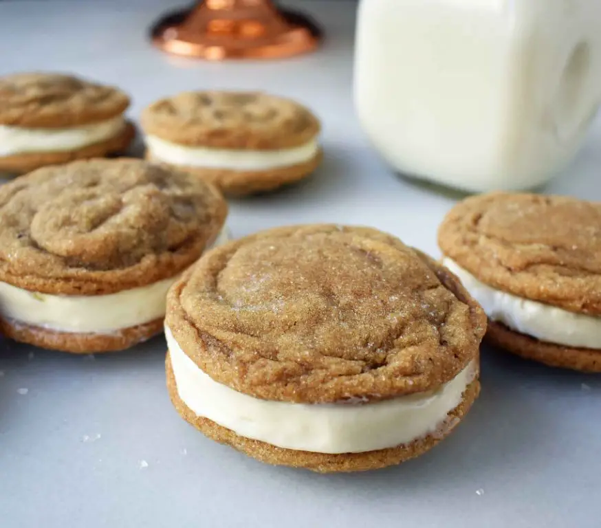 Ginger Snap Sandwich Cookies with Cream Cheese Filling