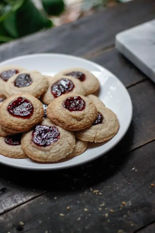 Ginger Snap Thumbprint Cookies with Raspberry Jam