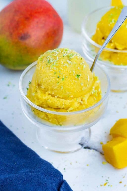 Glucose-Sweetened Mango Sorbet