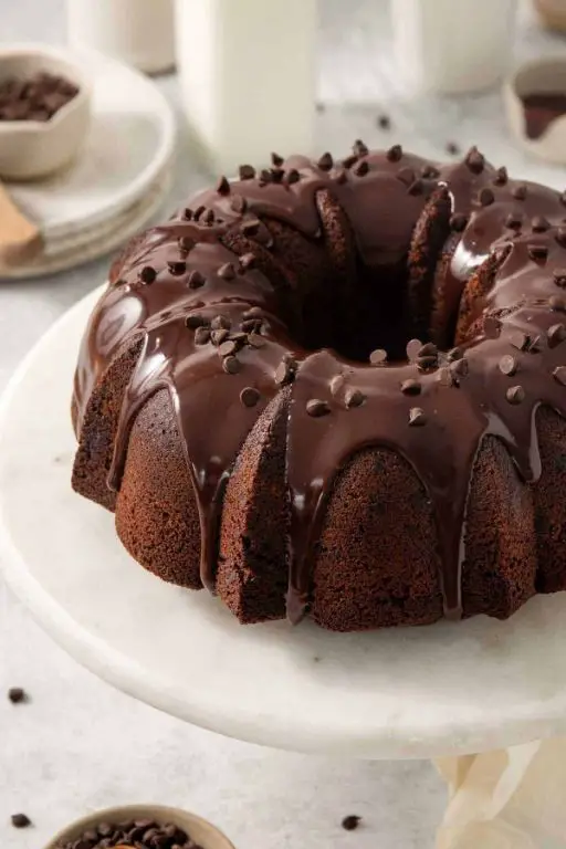Gluten Free Chocolate Bundt Cake with Chocolate Glaze