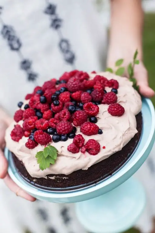 Gluten Free Chocolate Fudge Cake with Coconut Cream