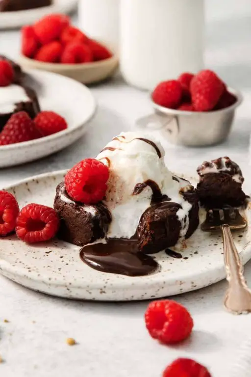 Gluten Free Chocolate Lava Cake with Vanilla Ice Cream