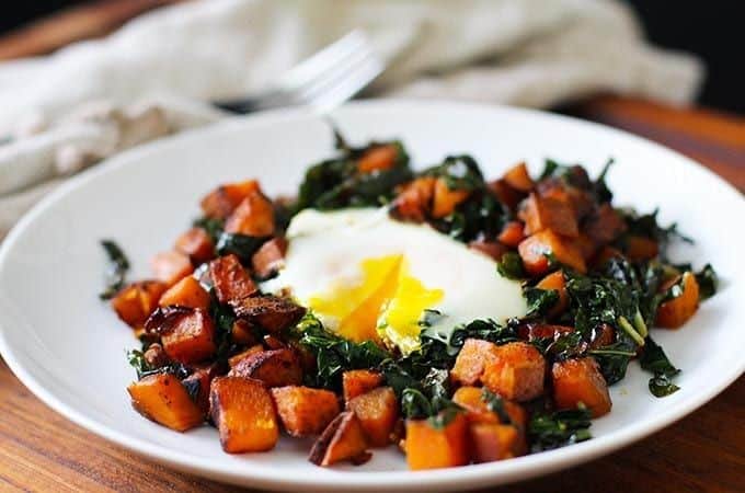 Gluten-free potato and kale hash