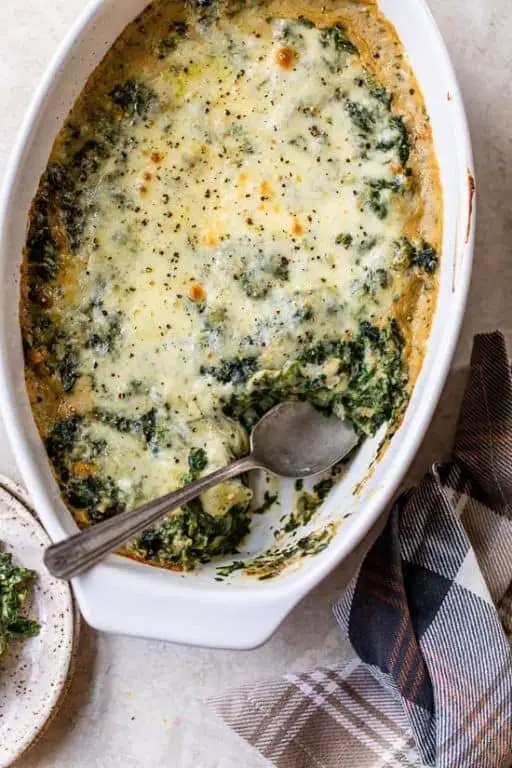 Gluten-free potato and spinach gratin
