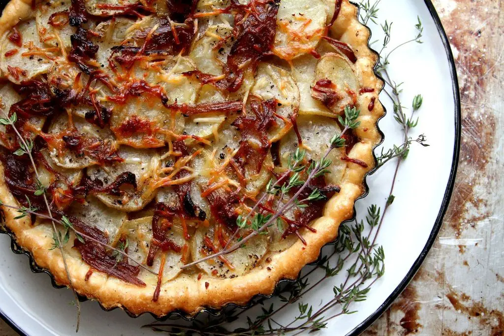 Gold Potato and Caramelized Onion Tart
