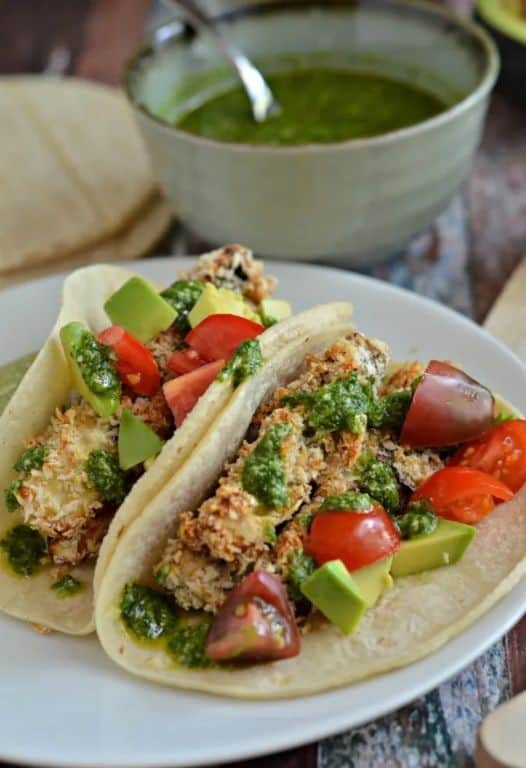 Golden Crispy Eggplant Tacos