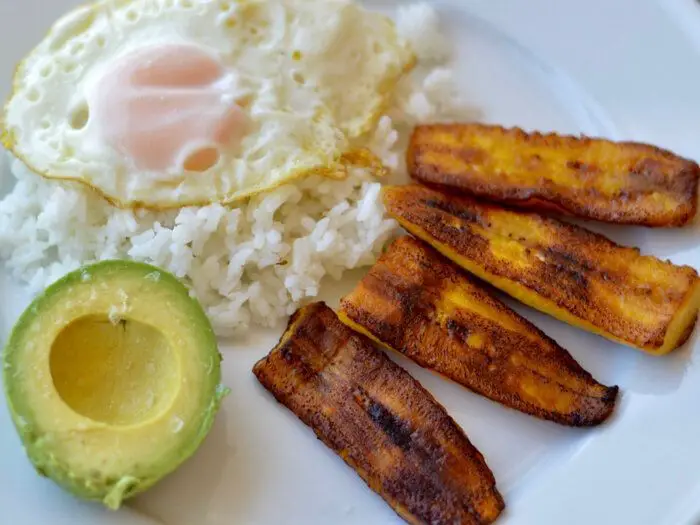 Golden Yellow Rice with Fried Plantains