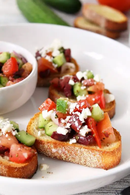 Greek Bruschetta with Tomatoes and Kalamata Olives