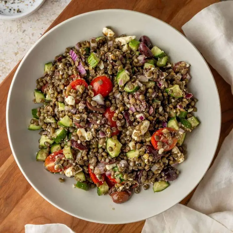 Greek Lentil Salad with Red Wine Vinegar