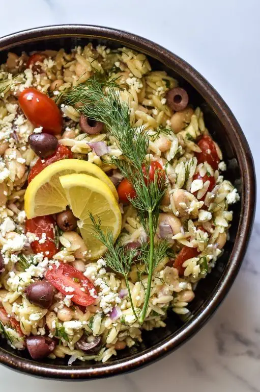 Greek Orzo Salad with Lemon Dressing