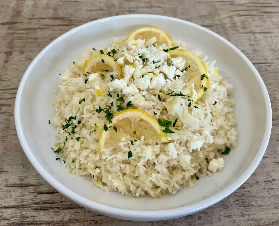 Greek Style Lemon Rice with Feta