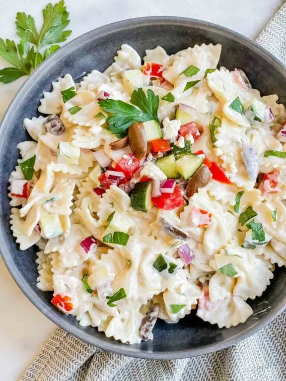 Greek Tortellini Salad with Tzatziki Dressing