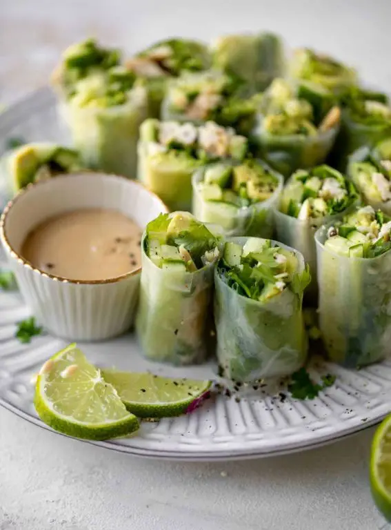 Green Apple and Avocado Spring Rolls