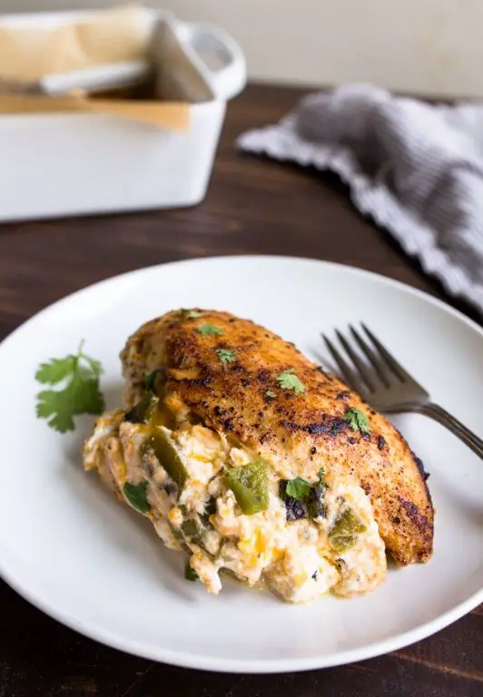 Green Chile and Cream Cheese Stuffed Chicken Breast