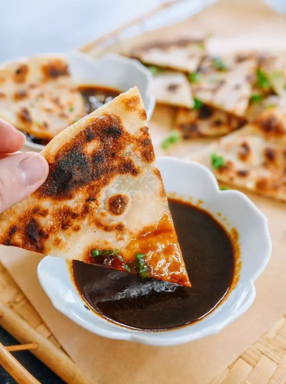 Green Onion Pancakes with Dipping Sauce