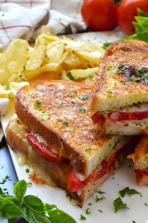 Grilled Asiago Cheese and Tomato Sandwich