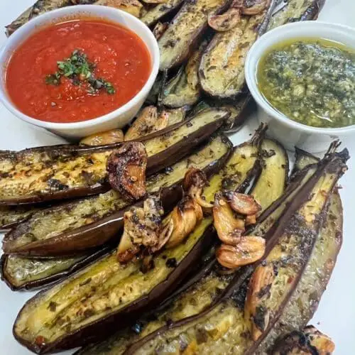 Grilled Baby Eggplant with Garlic and Herb Marinade