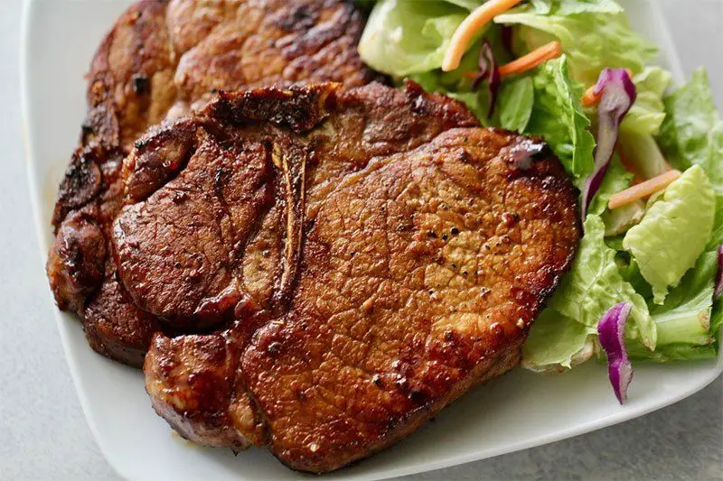 Grilled Blackstone Pork Chops with Balsamic Reduction