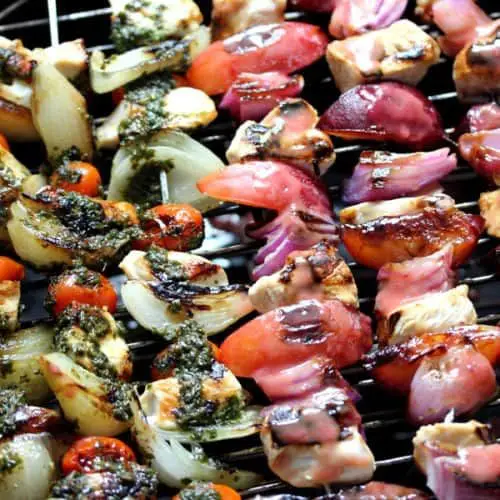 Grilled Cherry Plum Skewers with Honey Glaze