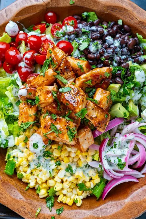 Grilled Chicken BBQ Salad with Avocado