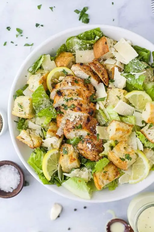 Grilled Chicken Caesar Salad with Homemade Dressing
