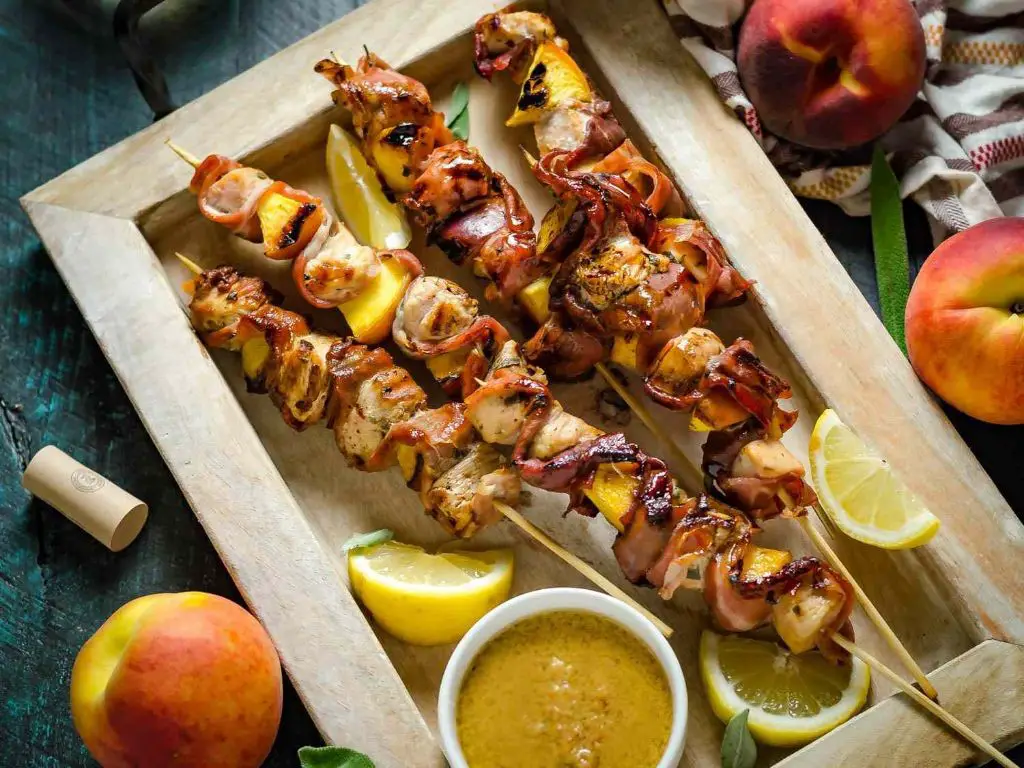 Grilled Chicken Saltimbocca Skewers