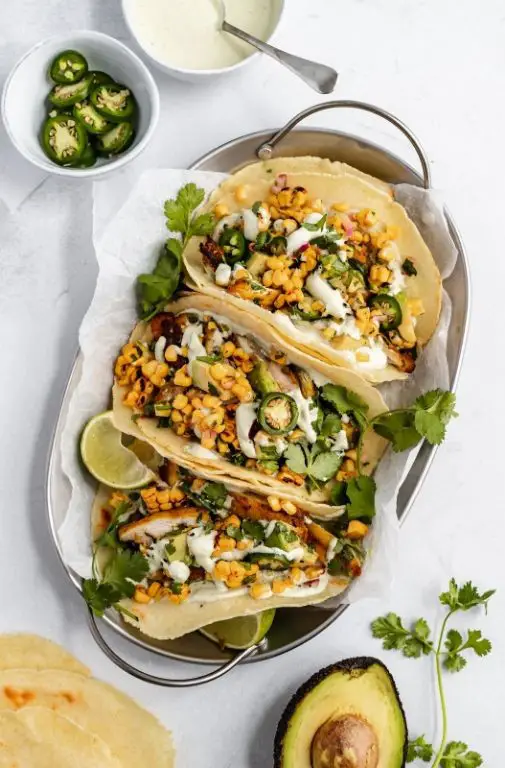 Grilled Chicken and Corn Taquitos