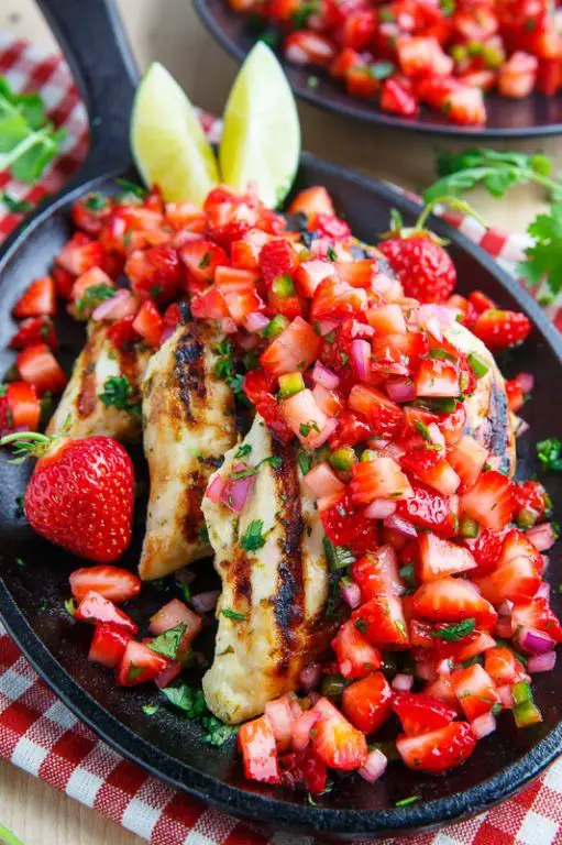 Grilled Chicken with Strawberry Salsa
