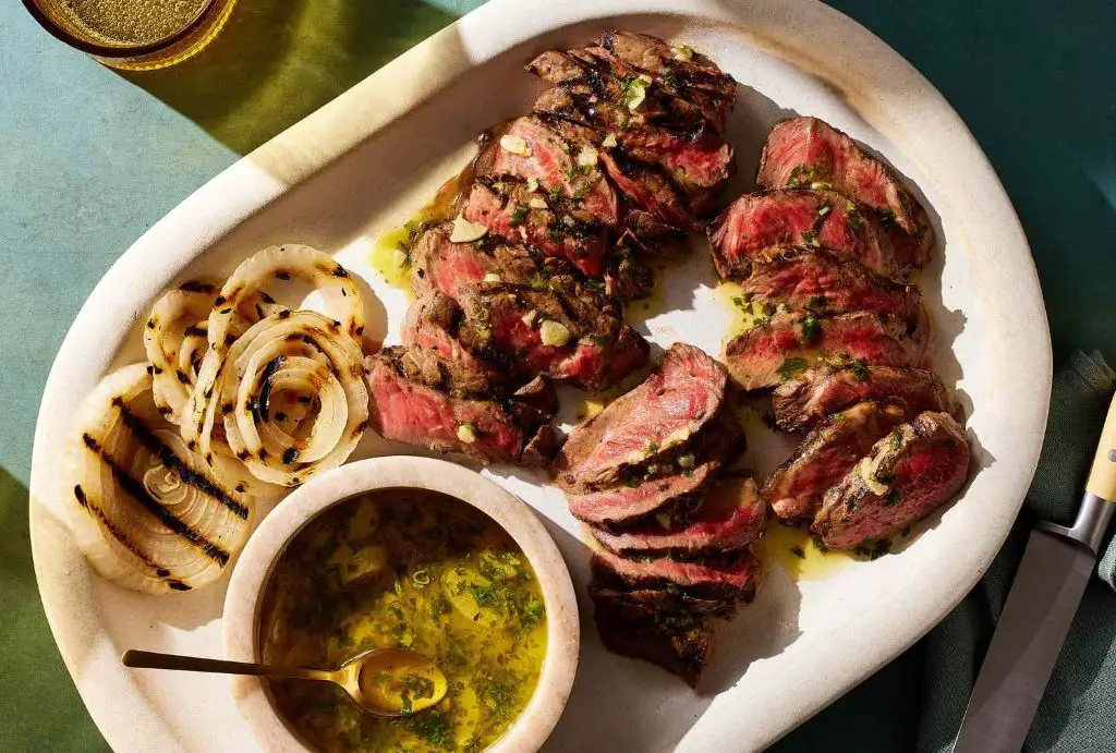 Grilled Cuban-Style Flank Steak with Mojo Sauce