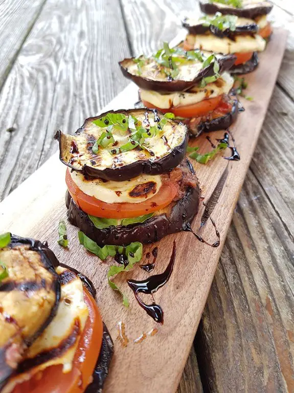 Grilled Eggplant and Halloumi Skewers