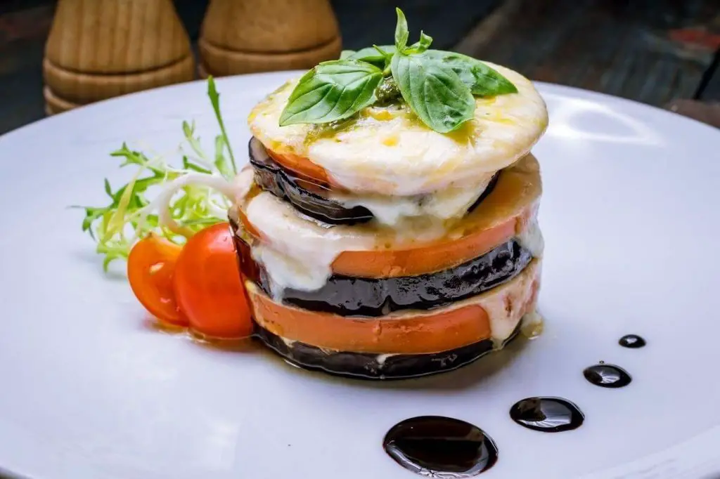 Grilled Eggplant and Tomato Stacks