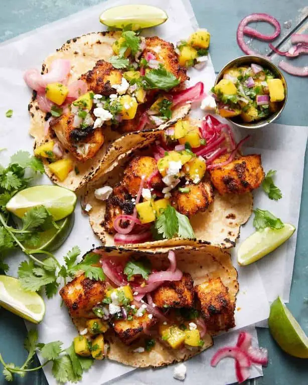 Grilled Fish Tacos with Mango Salsa
