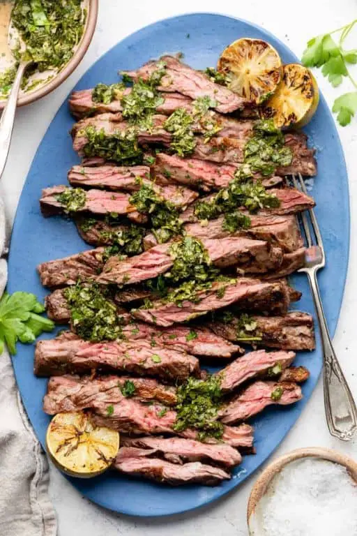 Grilled Flank Steak with Chimichurri Sauce