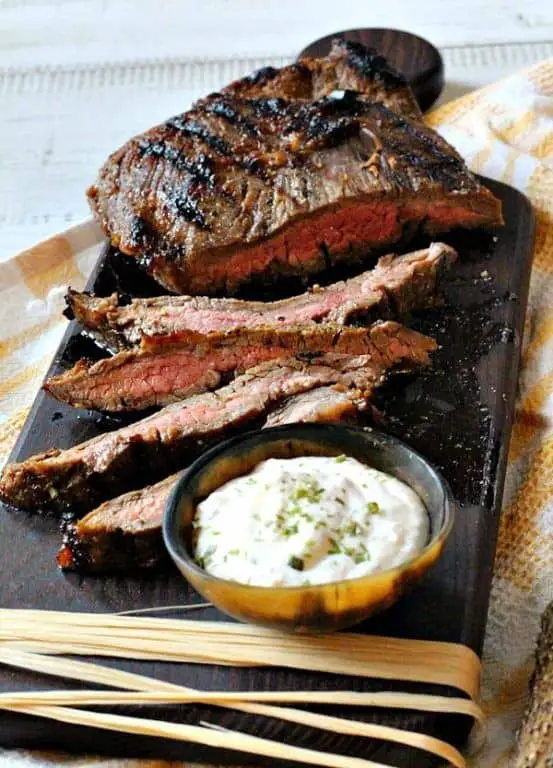 Grilled Flank Steak with Horseradish Cream