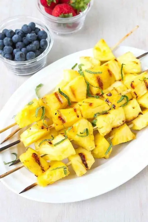 Grilled Frozen Pineapple Skewers