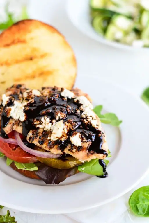 Grilled Goat Cheese Chicken with Balsamic Glaze