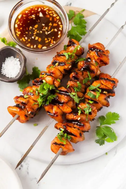 Grilled Hot Honey Chicken Skewers