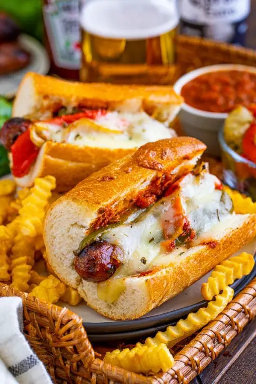 Grilled Italian Sausage with Marinara Sandwich